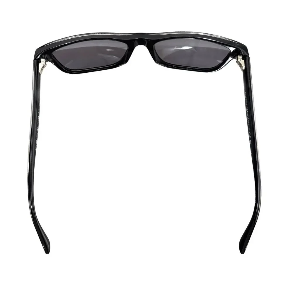 Emporio Armani Shiny Black Top Crystal Dark Gray Polarized Sunglasses EA 4208